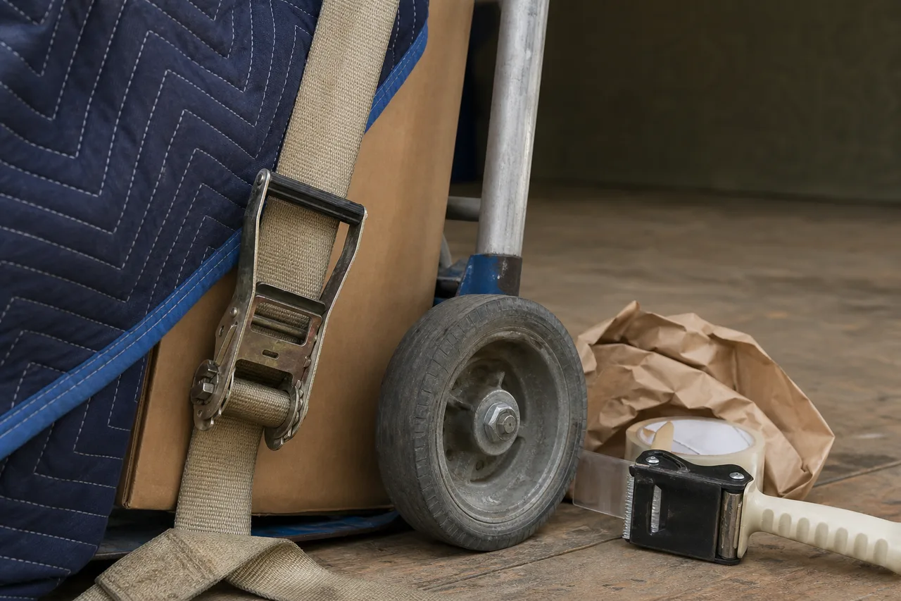 Moving equipment used while comparing a mover's working plan